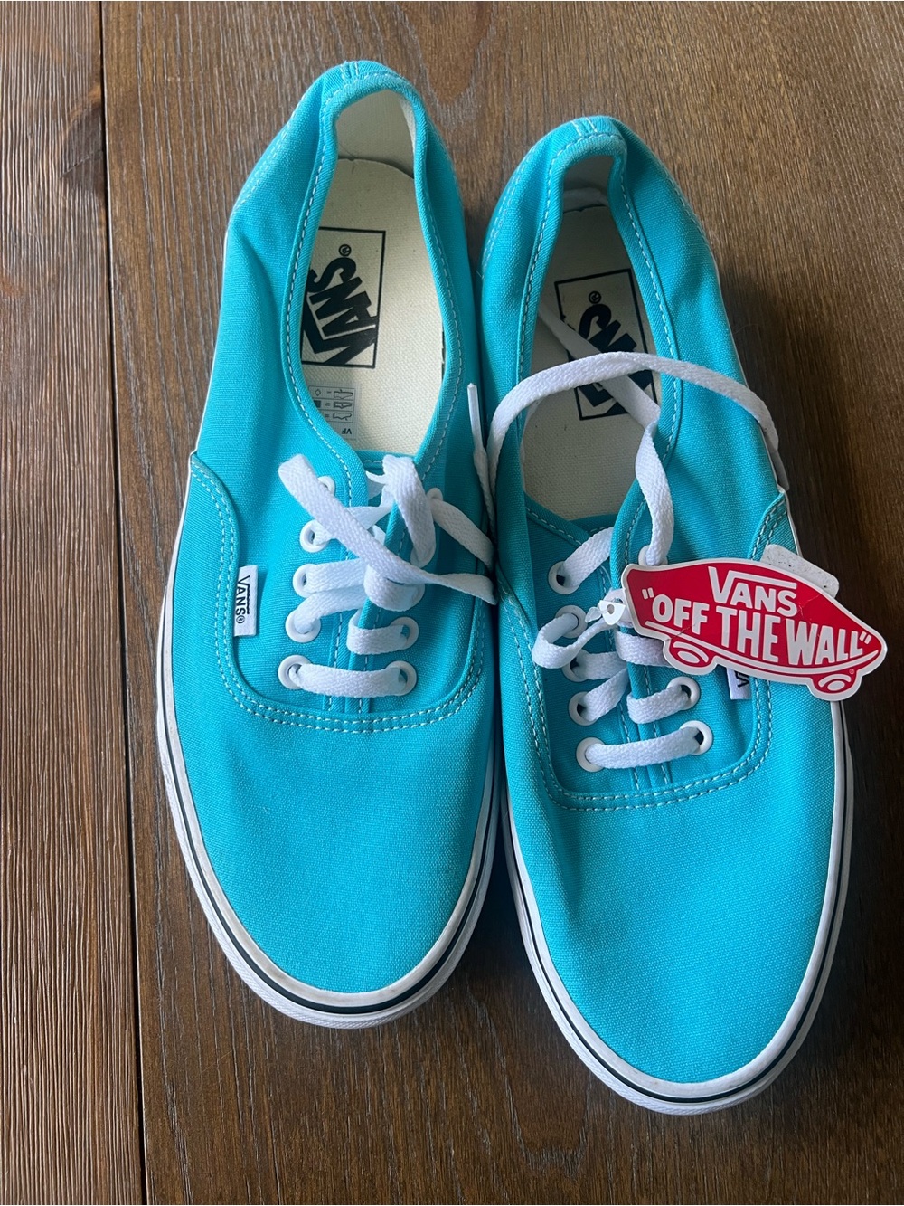 Vans Classic Low-Top Sneakers in Turquoise and White